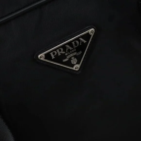 PRADA Boston Bag Nylon 2way Black Silver Auth 143770 - Picture 14 of 16